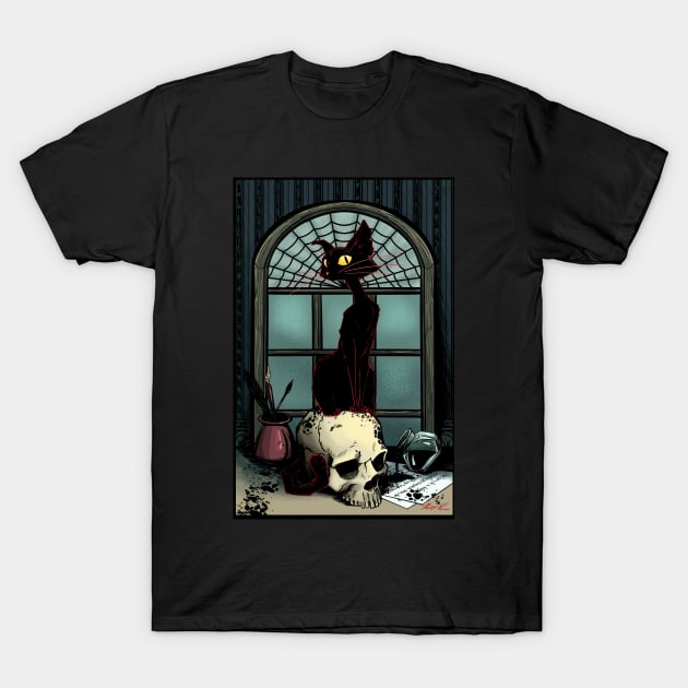 The Black Cat T-Shirt by Holly_Pierson_Art